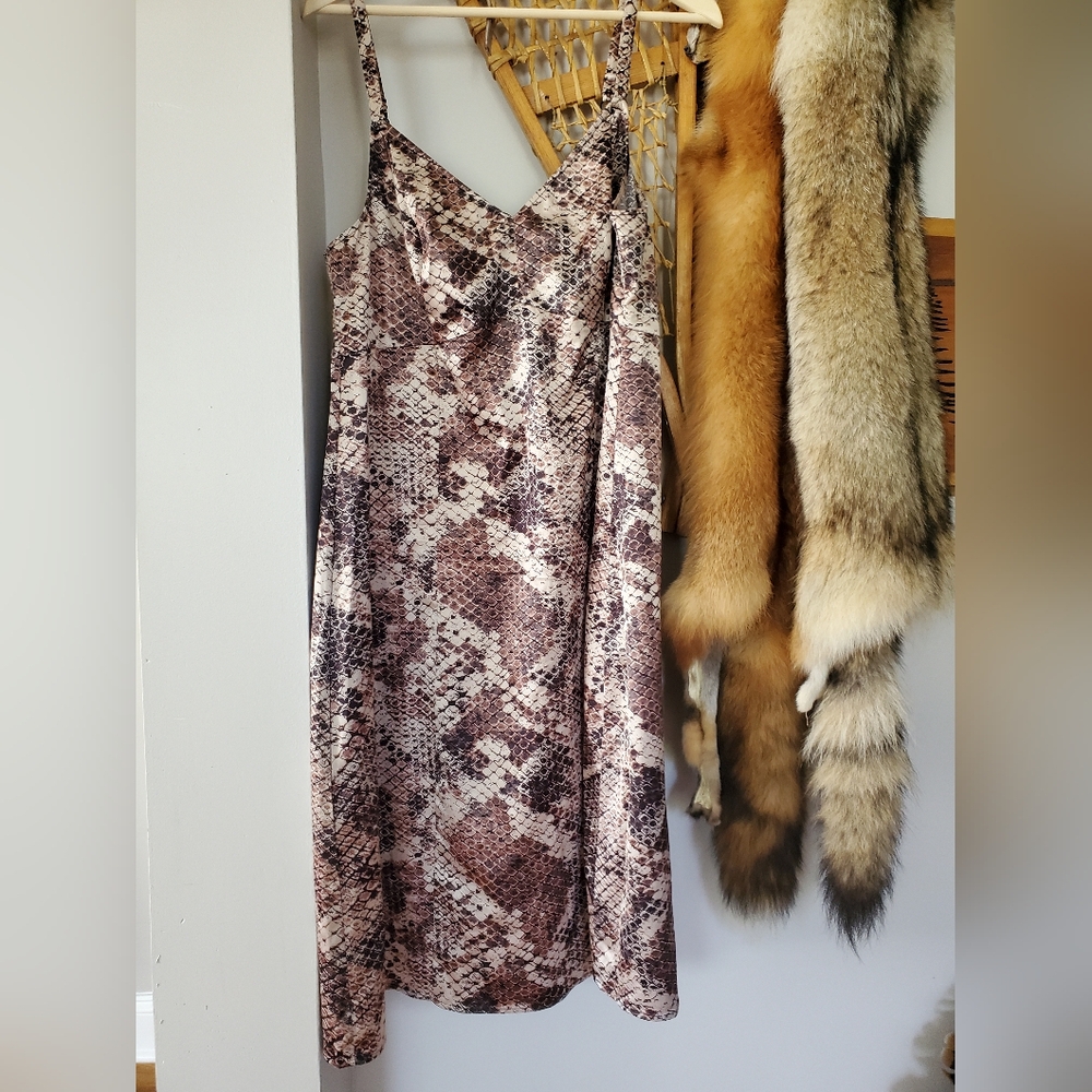 Torrid  satin snakeskin midi dress!